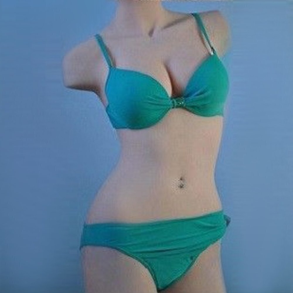 Green Rhinestone Jeweled Bikini Set - Picture 2 of 7